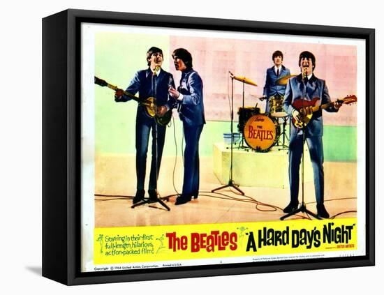 A Hard Days Night, Paul Mccartney, George Harrison, Ringo Starr, John Lennon, 1964-null-Framed Stretched Canvas