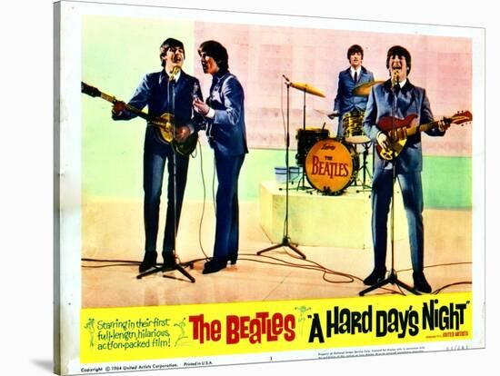 A Hard Days Night, Paul Mccartney, George Harrison, Ringo Starr, John Lennon, 1964-null-Stretched Canvas