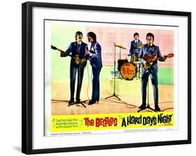 A Hard Days Night, Paul Mccartney, George Harrison, Ringo Starr, John Lennon, 1964-null-Framed Art Print