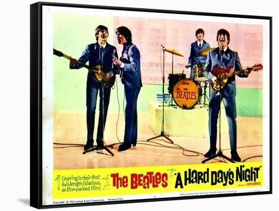 A Hard Days Night, Paul Mccartney, George Harrison, Ringo Starr, John Lennon, 1964-null-Framed Stretched Canvas