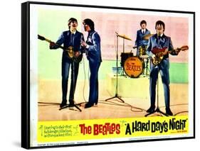 A Hard Days Night, Paul Mccartney, George Harrison, Ringo Starr, John Lennon, 1964-null-Framed Stretched Canvas