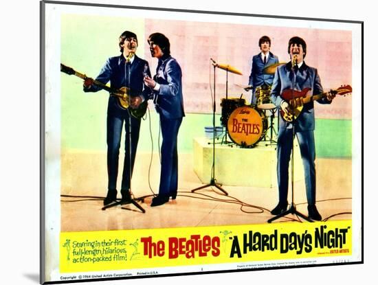 A Hard Days Night, Paul Mccartney, George Harrison, Ringo Starr, John Lennon, 1964-null-Mounted Art Print