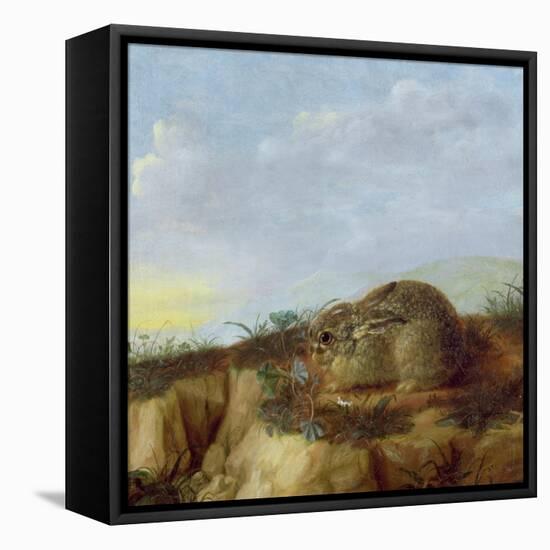 A Hare in a Landscape-Heinrich Lihl-Framed Stretched Canvas