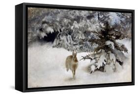 A Hare in the Snow, 1927-Bruno Andreas Liljefors-Framed Stretched Canvas