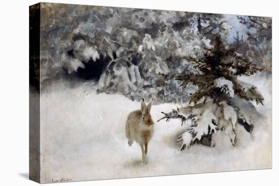 A Hare in the Snow, 1927-Bruno Andreas Liljefors-Stretched Canvas