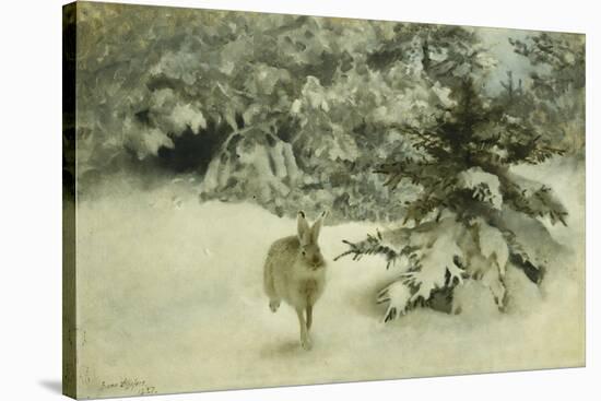 A Hare in the Snow-Bruno Liljefors-Stretched Canvas