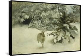 A Hare in the Snow-Bruno Liljefors-Framed Stretched Canvas