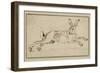 A Hare Running, with Ears Pricked (Pen and Ink on Paper)-James Seymour-Framed Giclee Print