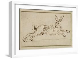 A Hare Running, with Ears Pricked (Pen and Ink on Paper)-James Seymour-Framed Giclee Print