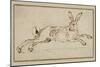 A Hare Running, with Ears Pricked (Pen and Ink on Paper)-James Seymour-Mounted Giclee Print