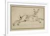 A Hare Running, with Ears Pricked (Pen and Ink on Paper)-James Seymour-Framed Giclee Print