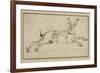 A Hare Running, with Ears Pricked (Pen and Ink on Paper)-James Seymour-Framed Giclee Print