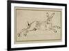 A Hare Running, with Ears Pricked (Pen and Ink on Paper)-James Seymour-Framed Giclee Print