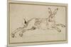 A Hare Running, with Ears Pricked (Pen and Ink on Paper)-James Seymour-Mounted Giclee Print