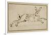 A Hare Running, with Ears Pricked (Pen and Ink on Paper)-James Seymour-Framed Giclee Print