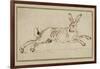 A Hare Running, with Ears Pricked (Pen and Ink on Paper)-James Seymour-Framed Giclee Print