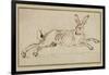 A Hare Running, with Ears Pricked (Pen and Ink on Paper)-James Seymour-Framed Giclee Print