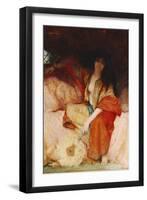 A Harem Beauty Holding a Fan-Gabriel Joseph Marie Augustin Ferrier-Framed Giclee Print