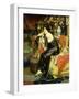 A Harem Beauty Seated on a Leopard Skin-Frederic Louis Leve-Framed Giclee Print