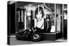 A Harley Davidson Is Based on a Window of a Hairdresser-Bastian Kienitz-Stretched Canvas