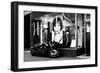 A Harley Davidson Is Based on a Window of a Hairdresser-Bastian Kienitz-Framed Photographic Print