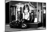 A Harley Davidson Is Based on a Window of a Hairdresser-Bastian Kienitz-Mounted Photographic Print