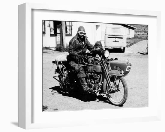 A Harley-Davidson with a Sidecar, 1923-null-Framed Photographic Print