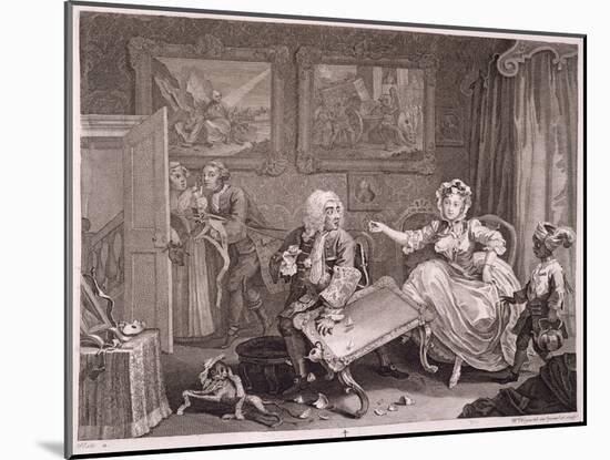 A Harlot's Progress, Plate Ii, from 'The Original and Genuine Works of William Hogarth'-William Hogarth-Mounted Giclee Print