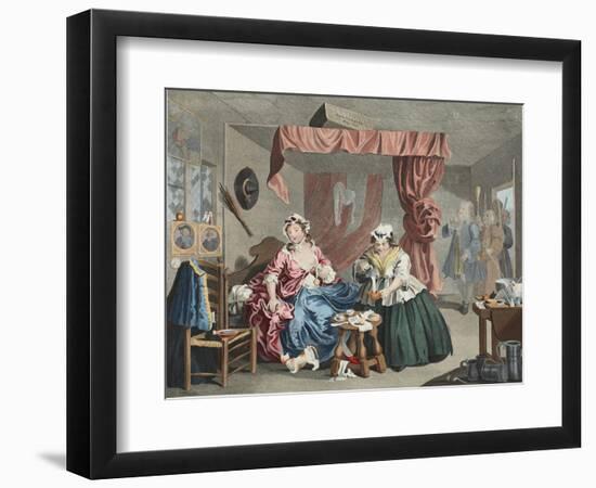 A Harlot's Progress, Plate Lll: Apprehended by a Magistrate, Illustration from 'Hogarth Restored:…-William Hogarth-Framed Giclee Print