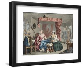 A Harlot's Progress, Plate Lll: Apprehended by a Magistrate, Illustration from 'Hogarth Restored:…-William Hogarth-Framed Giclee Print