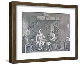 A Harlot's Progress, Plate Three: Apprehended by a Magistrate, 1732-William Hogarth-Framed Giclee Print