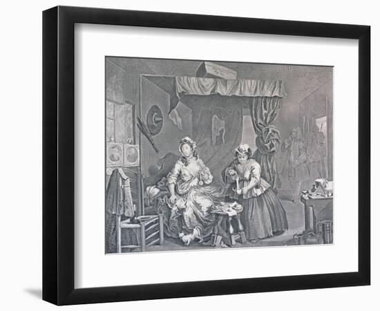 A Harlot's Progress, Plate Three: Apprehended by a Magistrate, 1732-William Hogarth-Framed Giclee Print