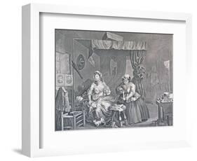 A Harlot's Progress, Plate Three: Apprehended by a Magistrate, 1732-William Hogarth-Framed Giclee Print