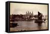 A Hau Barge Passing the Tower of London on the Thames-null-Framed Stretched Canvas