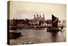 A Hau Barge Passing the Tower of London on the Thames-null-Stretched Canvas