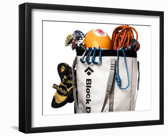 A Haul Bag Overloaded with Rock Climbing Gear-Dan Holz-Framed Photographic Print