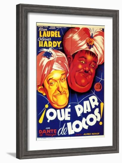 A-Haunting We Will Go, Spanish Movie Poster, 1942-null-Framed Art Print