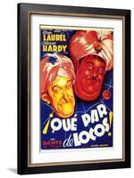 A-Haunting We Will Go, Spanish Movie Poster, 1942-null-Framed Art Print
