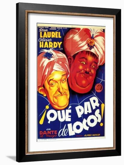 A-Haunting We Will Go, Spanish Movie Poster, 1942-null-Framed Art Print