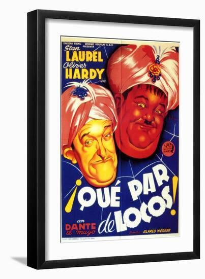 A-Haunting We Will Go, Spanish Movie Poster, 1942-null-Framed Art Print