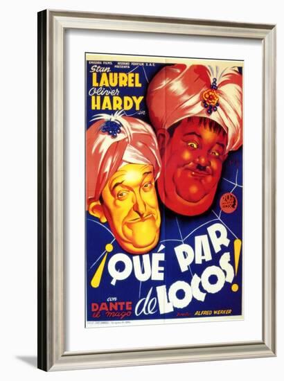 A-Haunting We Will Go, Spanish Movie Poster, 1942-null-Framed Art Print