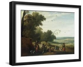 A Hawking Party halted beside the Edge of a Wood, 1629-Joost Cornelisz Droochsloot-Framed Giclee Print