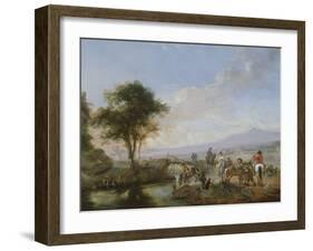 A Hawking Party (Oil on Copper)-Philips Wouwermans Or Wouwerman-Framed Giclee Print