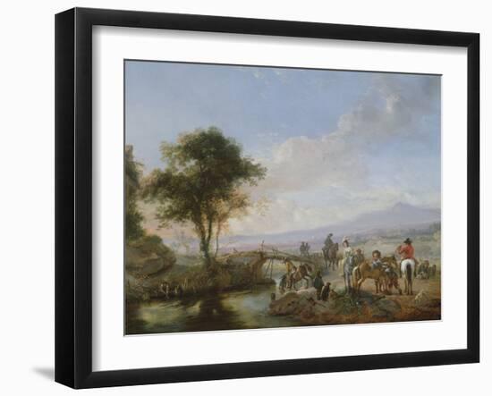 A Hawking Party (Oil on Copper)-Philips Wouwermans Or Wouwerman-Framed Giclee Print