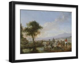 A Hawking Party (Oil on Copper)-Philips Wouwermans Or Wouwerman-Framed Giclee Print