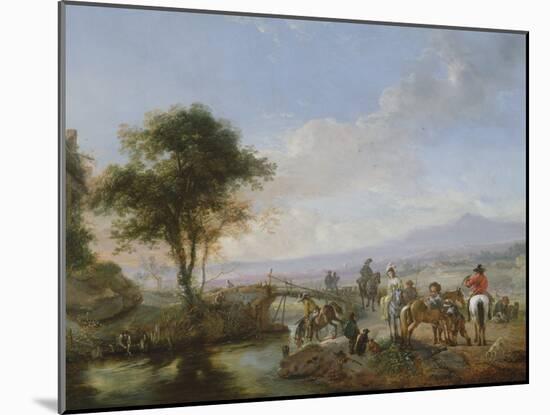 A Hawking Party (Oil on Copper)-Philips Wouwermans Or Wouwerman-Mounted Giclee Print