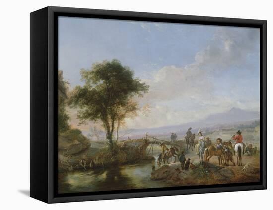 A Hawking Party (Oil on Copper)-Philips Wouwermans Or Wouwerman-Framed Stretched Canvas