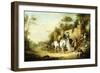 A Hawking Party Setting Out from the Steps of a Country House, 1828-Francis Calcraft Turner-Framed Giclee Print