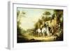 A Hawking Party Setting Out from the Steps of a Country House, 1828-Francis Calcraft Turner-Framed Giclee Print