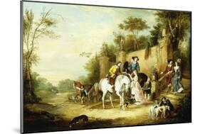 A Hawking Party Setting Out from the Steps of a Country House, 1828-Francis Calcraft Turner-Mounted Giclee Print